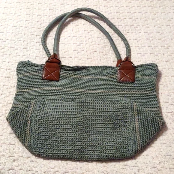 The Sak purse Olive Green , Tan with brown leather-like accents. - Picture 8 of 9